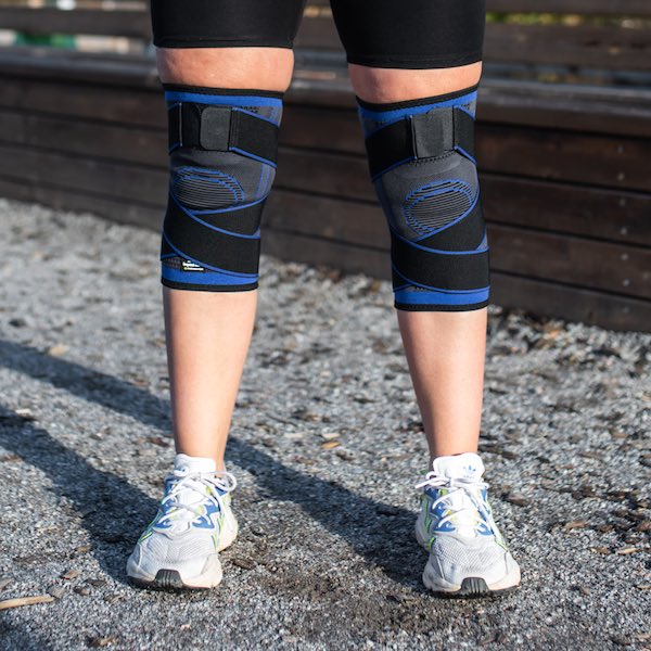 1 par justerbare knee sleeves med kompresjon Elite (1 par)